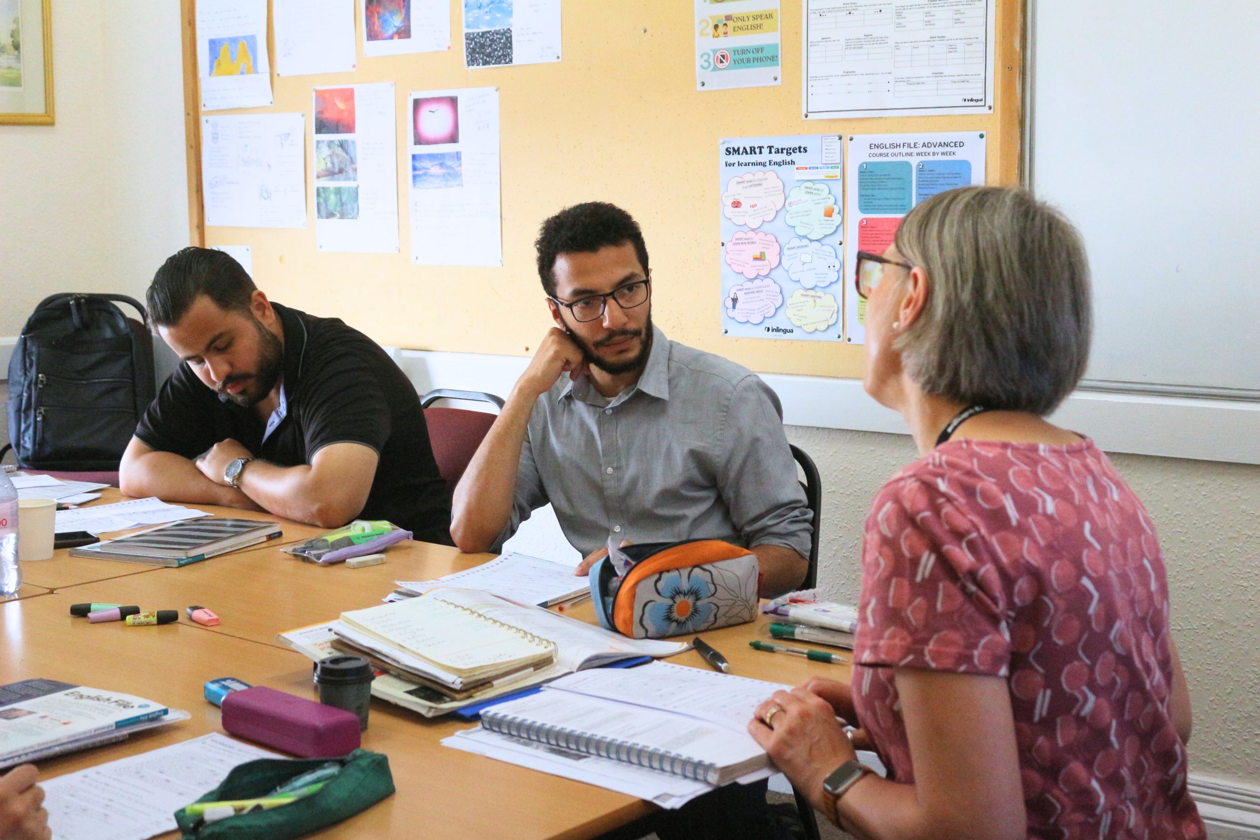 Student listening intently to teacher