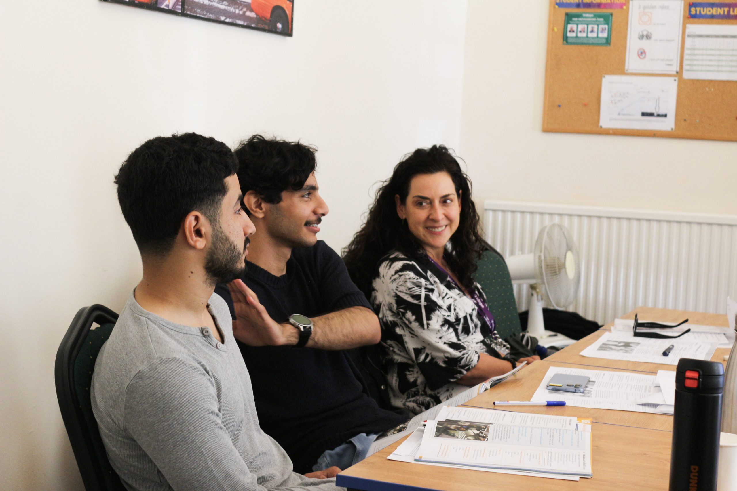 Adult international students working together in a class at inlingua Cheltenham